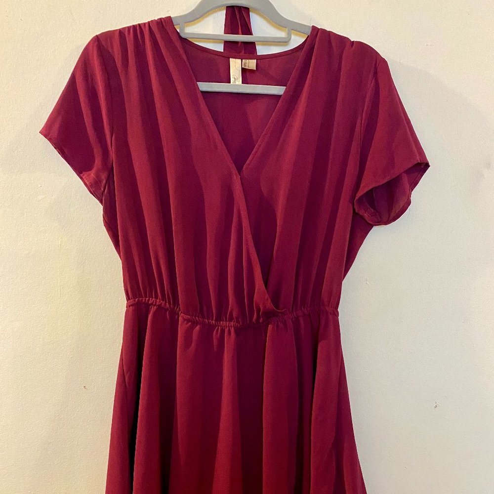 Burgundy Party Dress (Short)